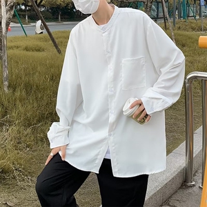 长袖衬衫男港风日系韩版潮流帅气衬衣LC33P35图片