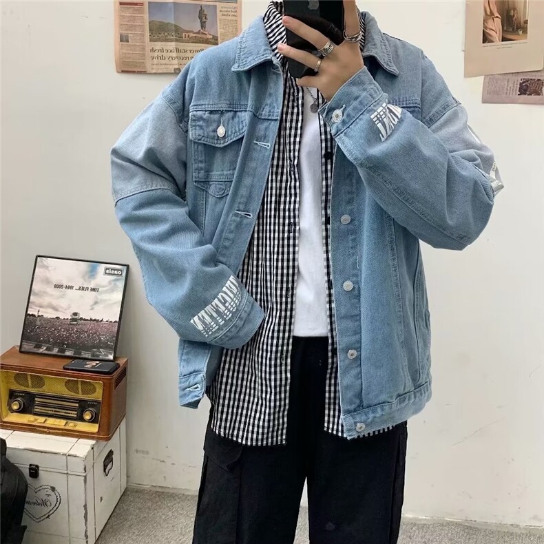 牛仔夹克男大码牛仔外套男茄克X138-P65,男装夹克,星座1109-3