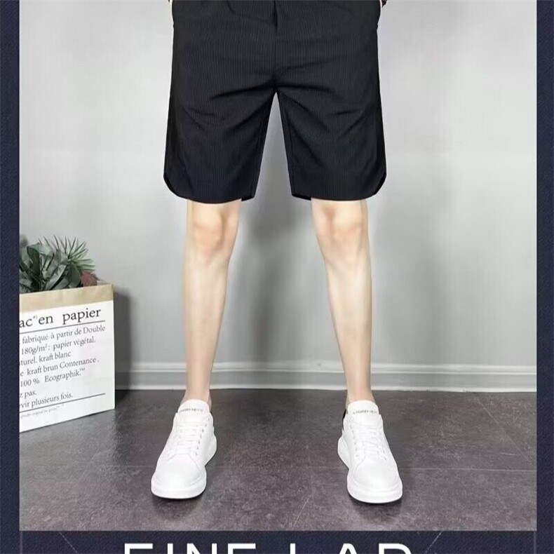 五分短裤潮牌休闲中裤男韩版修身四分裤夏男季薄款条纹沙滩裤男裤,男装休闲裤,星座506A