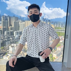波点衬衫修身上衣质量M-3XLT146，男装衬衫，星座1116A-2（原606A-1）