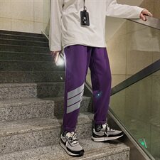 3杆运动裤男女同款学院风针织运动裤白色休闲运动卫裤潮T，男装休闲裤，电商A102B
