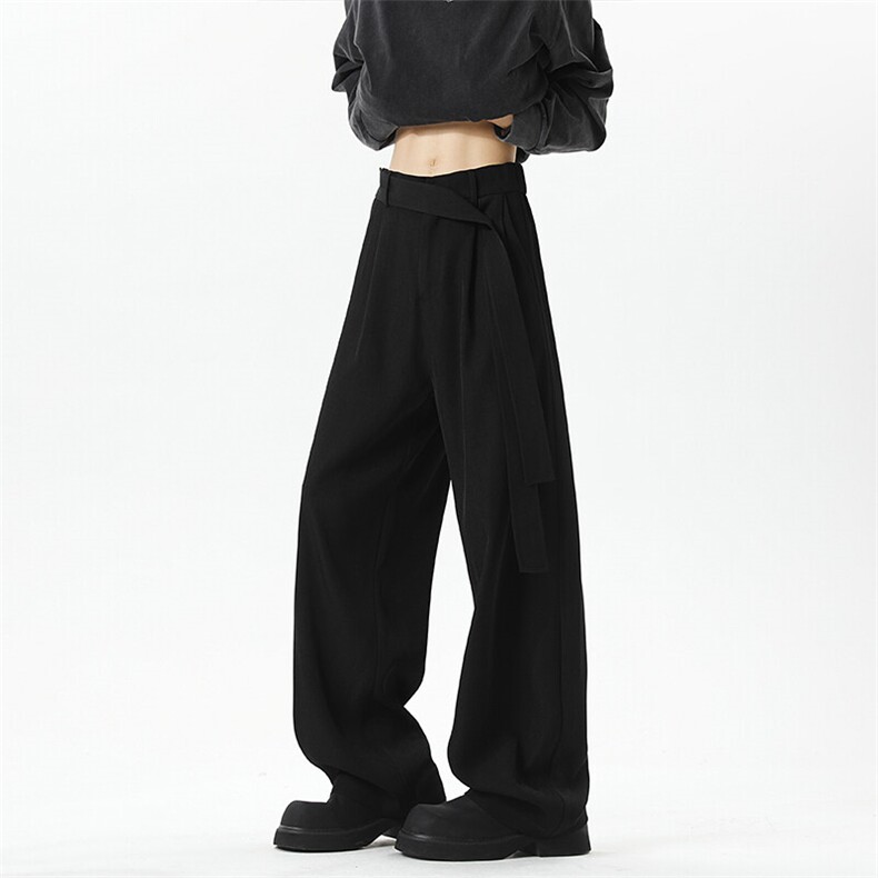 2026春季新款无影墙大码美式斜腰带弯刀西裤M-5XHK25124-特P35，男装西裤，电商A022