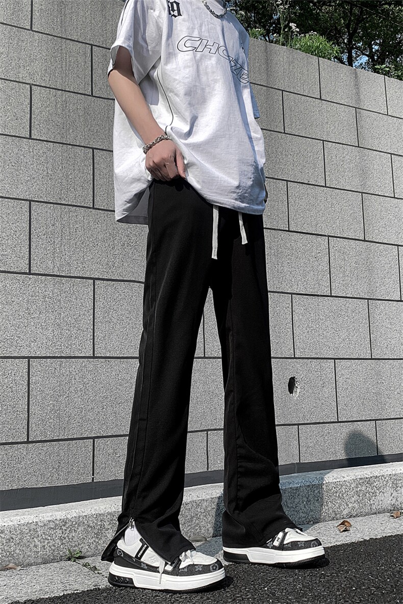 现货松紧腰冰丝修身拉链西裤休闲裤男K701-K702-K703-P45控68,男装西裤,星座205