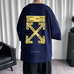 Q11127-P30 春夏季七分袖t恤男大码五分袖男短袖中袖图片
