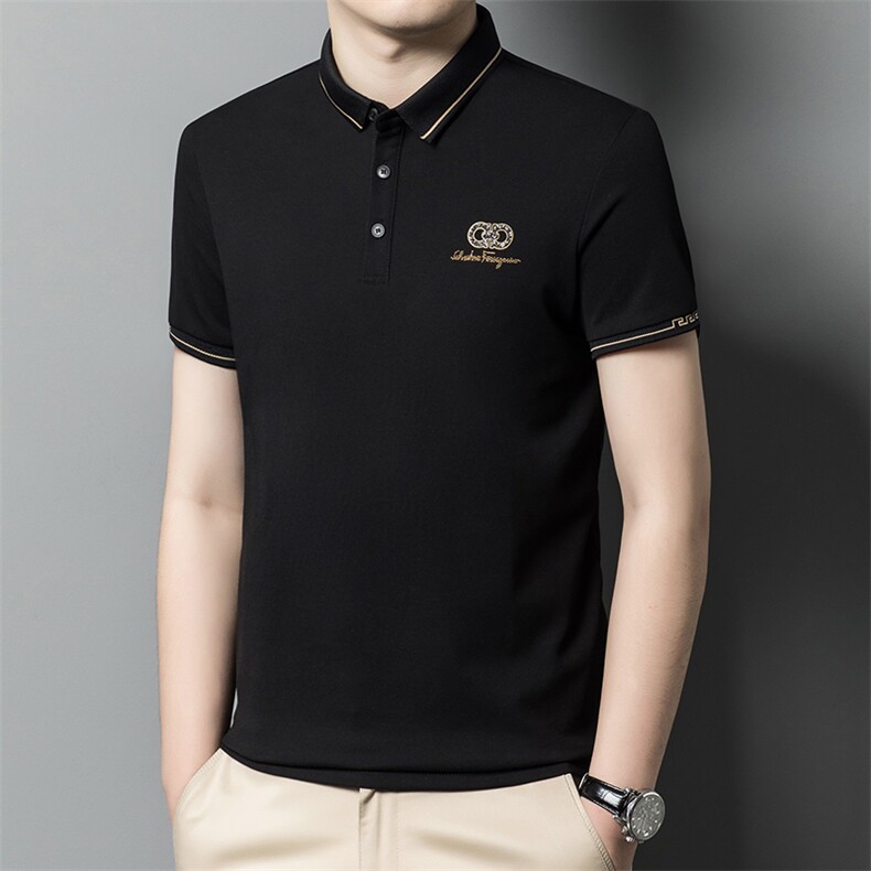 绣花短袖T恤男半袖POLO衫夏季中年男士休闲潮流体恤衫SW518-P63,男装Polo衫,星座1105-3