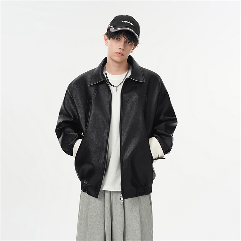 美式高街机车皮夹克男2025秋季新款休闲拼接外套-A2259TP85控138,男装夹克,电商B241