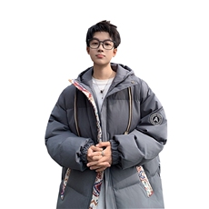 国潮国风开衫连帽棉服男秋冬季潮牌设计感宽松痞帅青少年棉衣外套，男装棉衣，星座102B-1