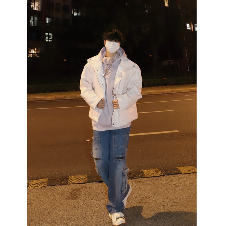 （自家图）棉衣男冬季新款宽松加厚ins潮纯色棉服MA118-P100图片