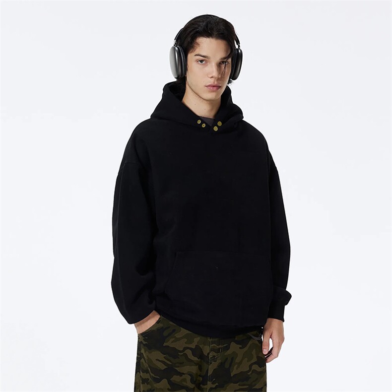 抖音得物高品质美式高街重磅曼巴棉古铜两粒扣连帽卫衣外套XS066，女装短外套，电商A486-1