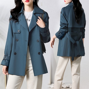 风衣女短款春秋外套2025春装新款韩版修身时尚小个子妈妈短外套潮图片
