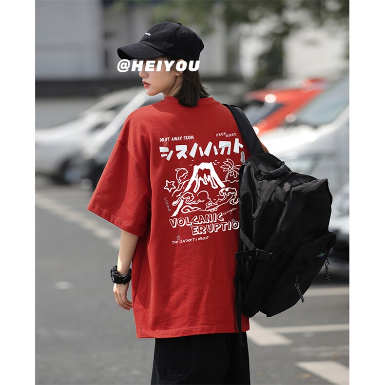 夏季日系火山印花设计街头潮流ins个性情侣款T恤HY353TP25控39,男装T恤,电商A102B
