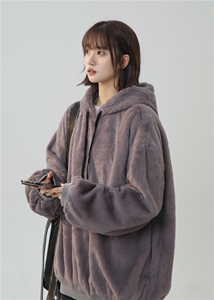 2025新款 毛绒卫衣加厚连帽带里布A158-703-P95图片