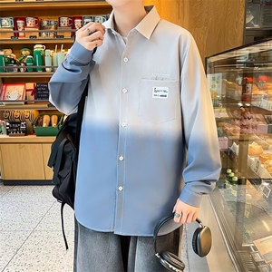 521-P35 工装上衣外套男2025春秋季新款韩版翻领长袖衬衫潮流图片