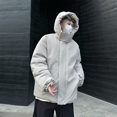 冬季美潮高级感设计感小众连帽棉服男欧美街头外套情侣潮Y183，男装棉衣，星座506