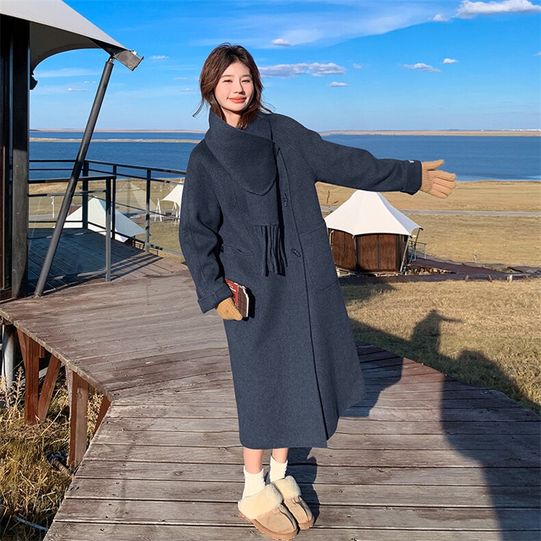 2025现货主推手工双面呢70毛羊毛大衣191-6337-P265-K388，女装双面呢大衣，韩蜜菓