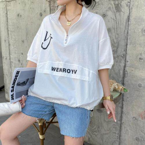 时尚休闲短袖上衣，女装，欧倪