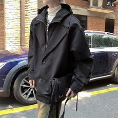 2025春季假两件拉链男士百搭连帽休闲夹克风衣外套JK9013-特68，男装夹克，电商B289