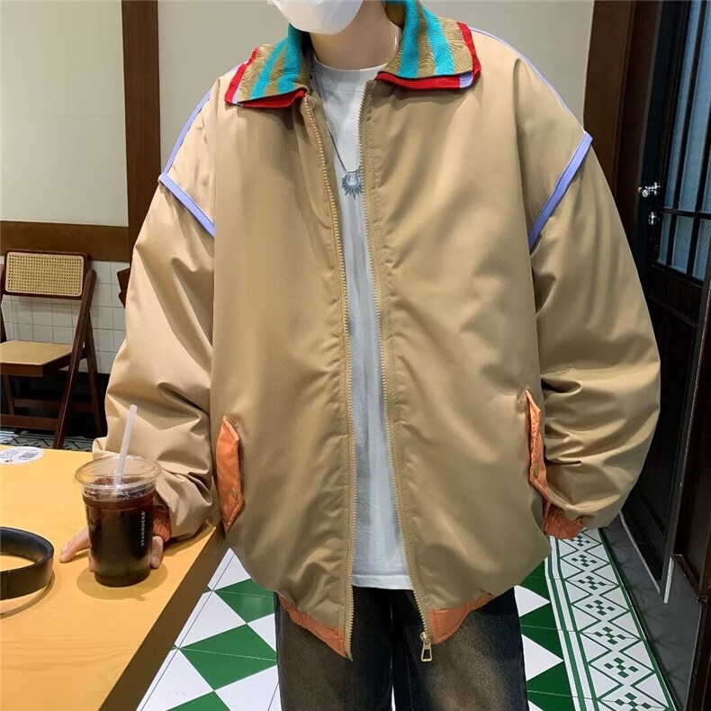 刺绣棒球服外套男秋冬美式复古学院风夹克棉服男,男装夹克,星座716-4
