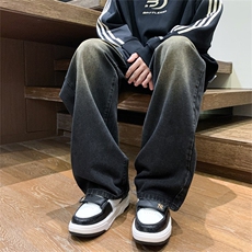 直筒牛仔裤男潮牌复古休闲水洗垂感宽松长裤子A080-9001-P50控68，男装牛仔裤，电商A080