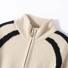 2025年秋季新款拼色针织羊绒开衫外套时尚休闲通勤百搭，女装羊绒衫，隆秋羊绒