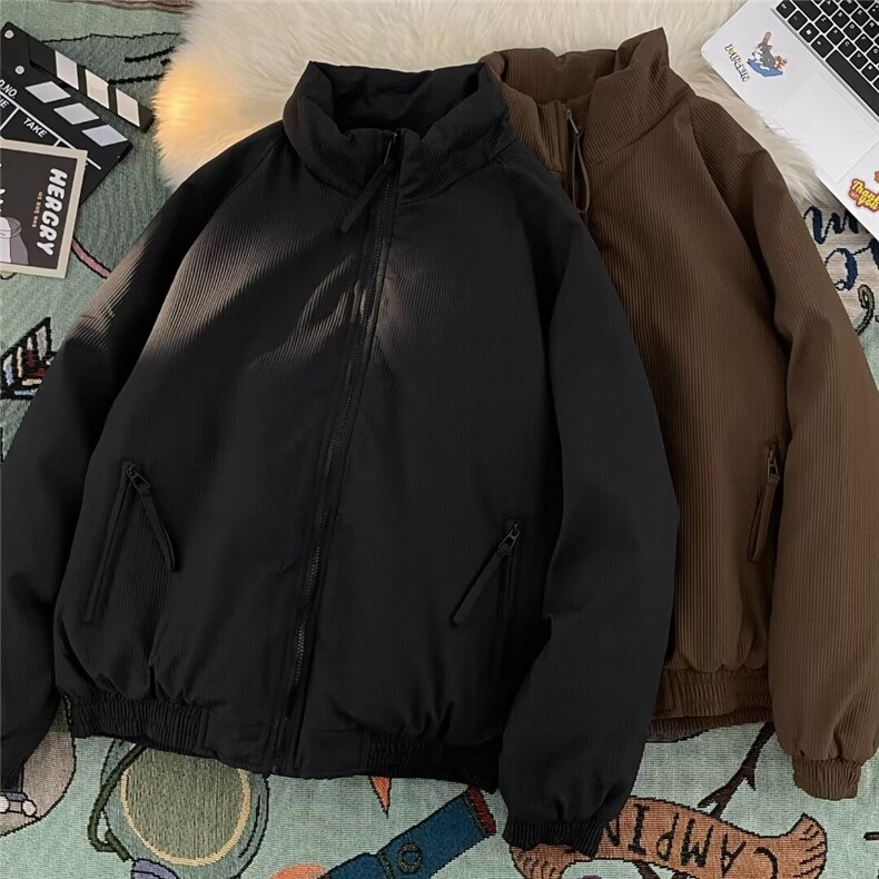 加绒加厚冬男立领棉衣灯芯绒保暖棉袄面包服外套MY9050P90,男装棉衣,星座1013-1