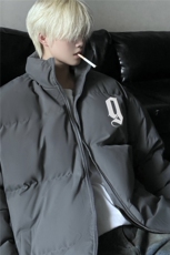 冬季新款潮流时尚百搭立领字母印花外套棉服K23542特批65控108，男装棉衣，星座605(原A050)