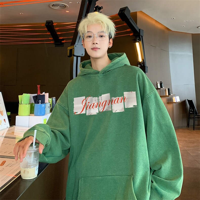 美式潮牌重磅水洗做旧连帽卫衣力推大码男XZ517A-2-Y7745-P68,男装卫衣,星座517A-2