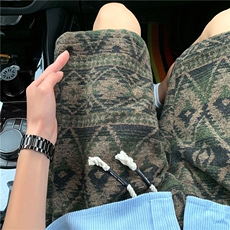 民族风宽松直筒休闲短裤五分裤风潮流格子09XZ211-1-K2515-P40，男装休闲裤，星座211-1