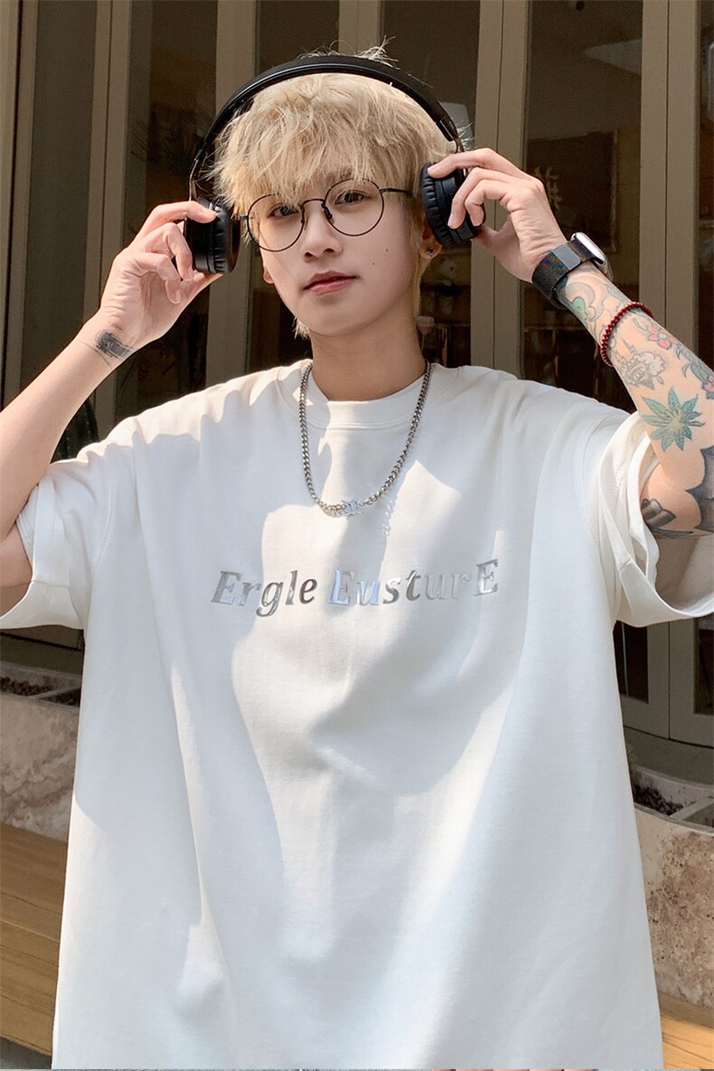 ！2025夏季新款男士纯棉短袖T恤宽松半袖T2408特P25控38,男装T恤,电商B220