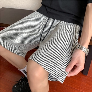 潮美式休闲条纹运动短裤夏季薄款潮牌直筒五分裤宽松男P28图片