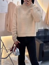 羊绒衫女秋冬新款半高领宽松毛衣百搭时尚针织打底衫，女装羊绒衫，大千羊绒