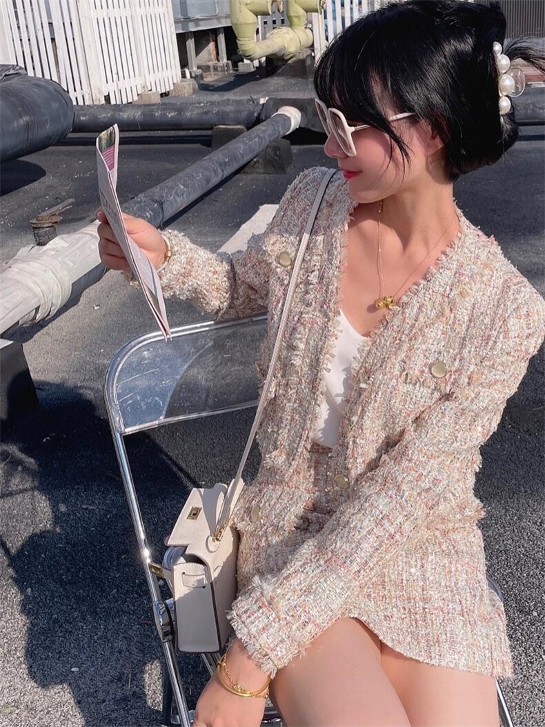 【现货】亮片小香套装，女装职业装，ONE