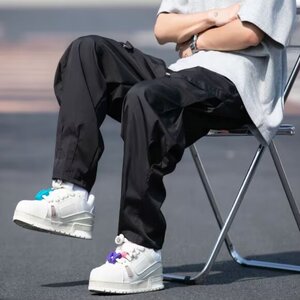 宽松纯色男运动工装裤户外潮流长裤痞帅束脚春夏秋休闲裤k05/P38图片