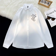 F174-P322024春季新款宽松百搭衬衣男港风ins潮牌休闲衬衫现货，男装衬衫，星座512-6