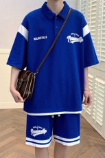 夏款学生拼接半袖时尚潮牌套装印花短裤T恤男女6621-P75控价108，男装T恤，电商A441-1