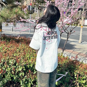 万针全刺绣工艺抖音得物高品质260克重磅纯棉双纱美式高街短袖T恤图片