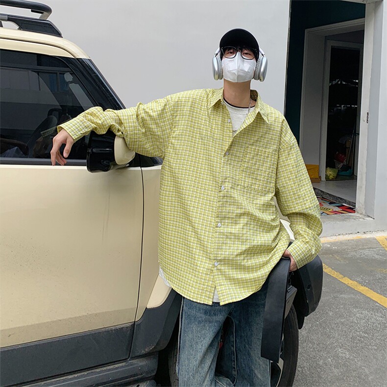 特P40无差价夏季新款潮流设计格子防嗮衬衫-HS2278日系相机风,男装衬衫,电商A003