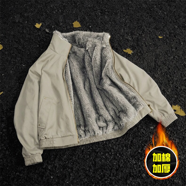 现货高品质美式高街重磅座山雕毛毛立领pu麂皮棉衣男女加厚外套冬，男装棉衣，电商A486-1