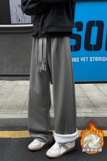 新款时尚加绒银狐绒编织绳拖地束腿休闲裤裤男K1033J加绒-P45控78，男装卫衣，电商A001
