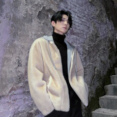 高级感水貂毛外套冬季男士保暖皮毛一体棉衣毛绒棉服衣服MY816，男装棉衣，星座903-1