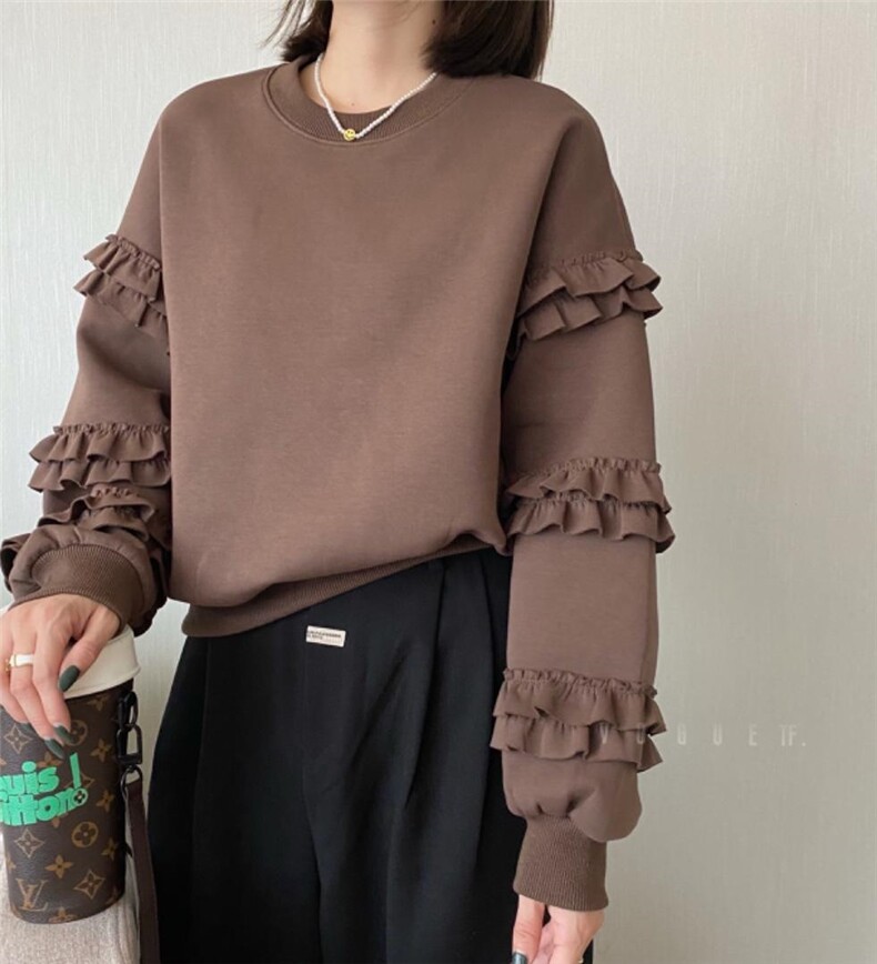 空气层韩版卫衣，女装卫衣/绒衫，简单小珍