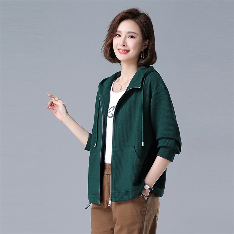 时尚百搭高品质针织卫衣外套宽松显瘦休闲女装上衣,女装卫衣/绒衫,秋牧寒烟
