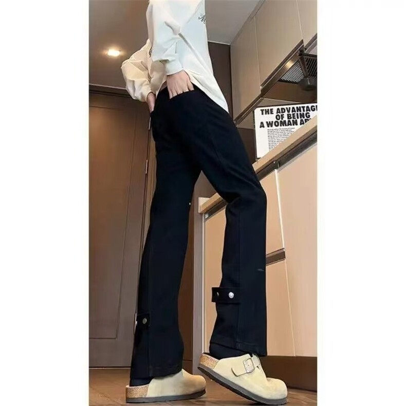 绑带弯刀牛仔裤窄版修身显瘦微喇直筒裤棉50%310A-4-NZ63-P55,男装牛仔裤,星座310A-4