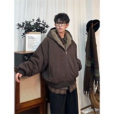 两面穿现货重磅短款座山雕棉衣男女双面穿毛毛绒棉服加厚外套，男装棉衣，电商A486-1