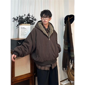 两面穿现货重磅短款座山雕棉衣男女双面穿毛毛绒棉服加厚外套图片