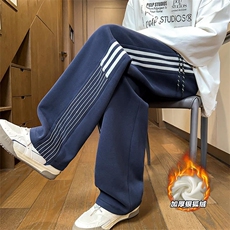 华棉三条杠男400g重磅保暖银狐绒休闲卫裤K25089J加绒-特P40控78，男装休闲裤，电商A001