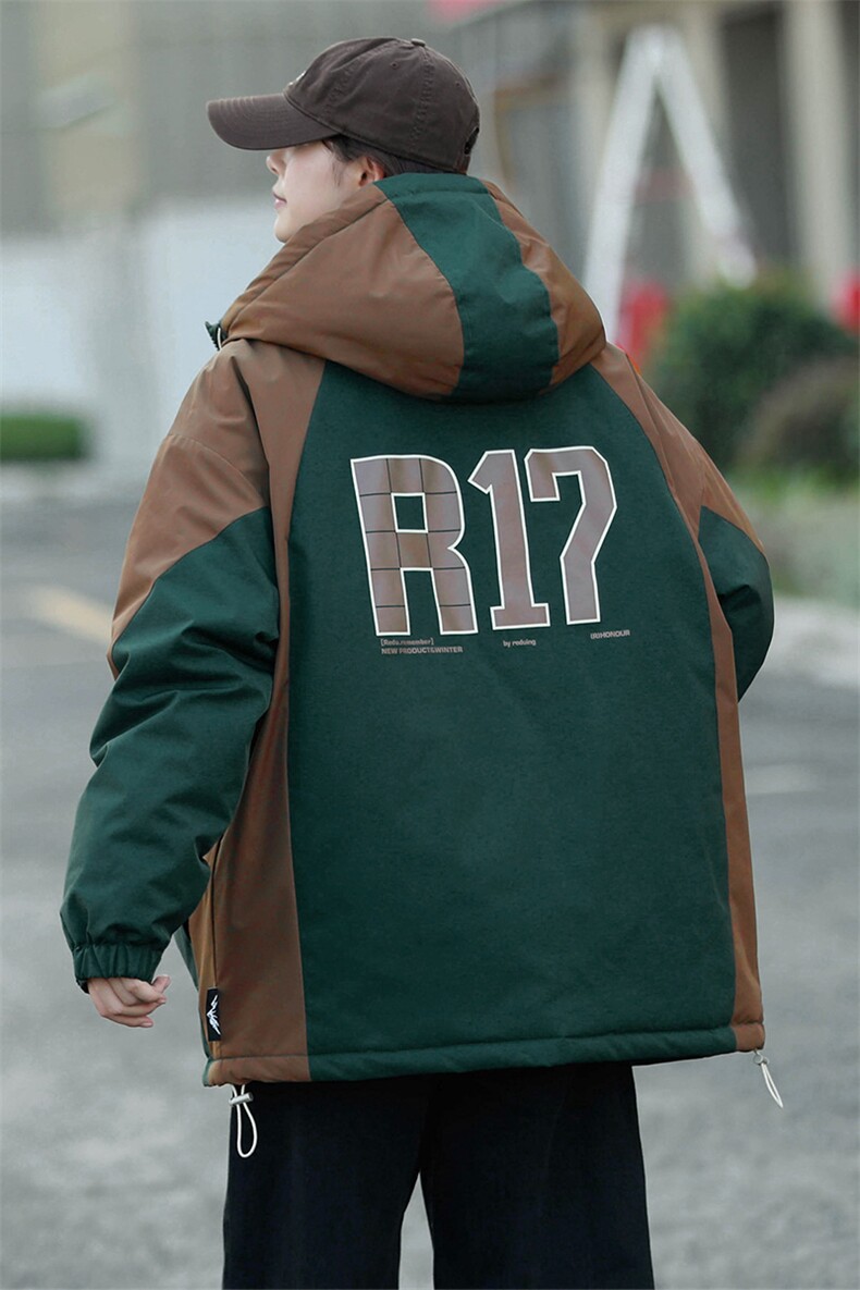 冬上新加棉时尚棉服潮中性风连帽棉衣外套男女8325-P110控价158,男装棉衣,电商A441-1
