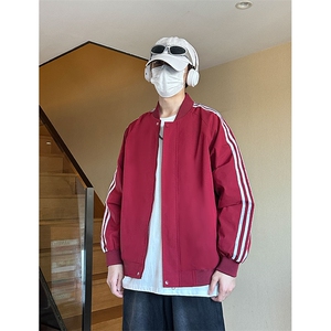 特批50新品飞行夹克三条杠外套多色男女同款夹克外套5802