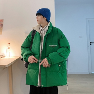 新款男百搭设计感纯色情侣港风棉衣M068B-P90控148图片