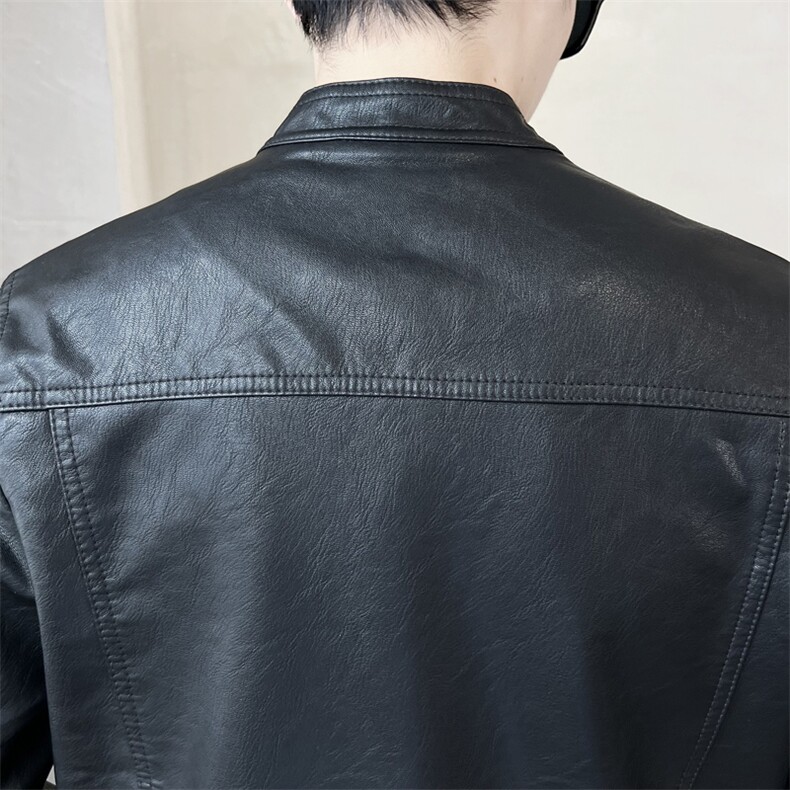 秋季短款皮衣小立领外套韩版男士修身机车皮夹克P5580-P140,男装夹克,电商A237